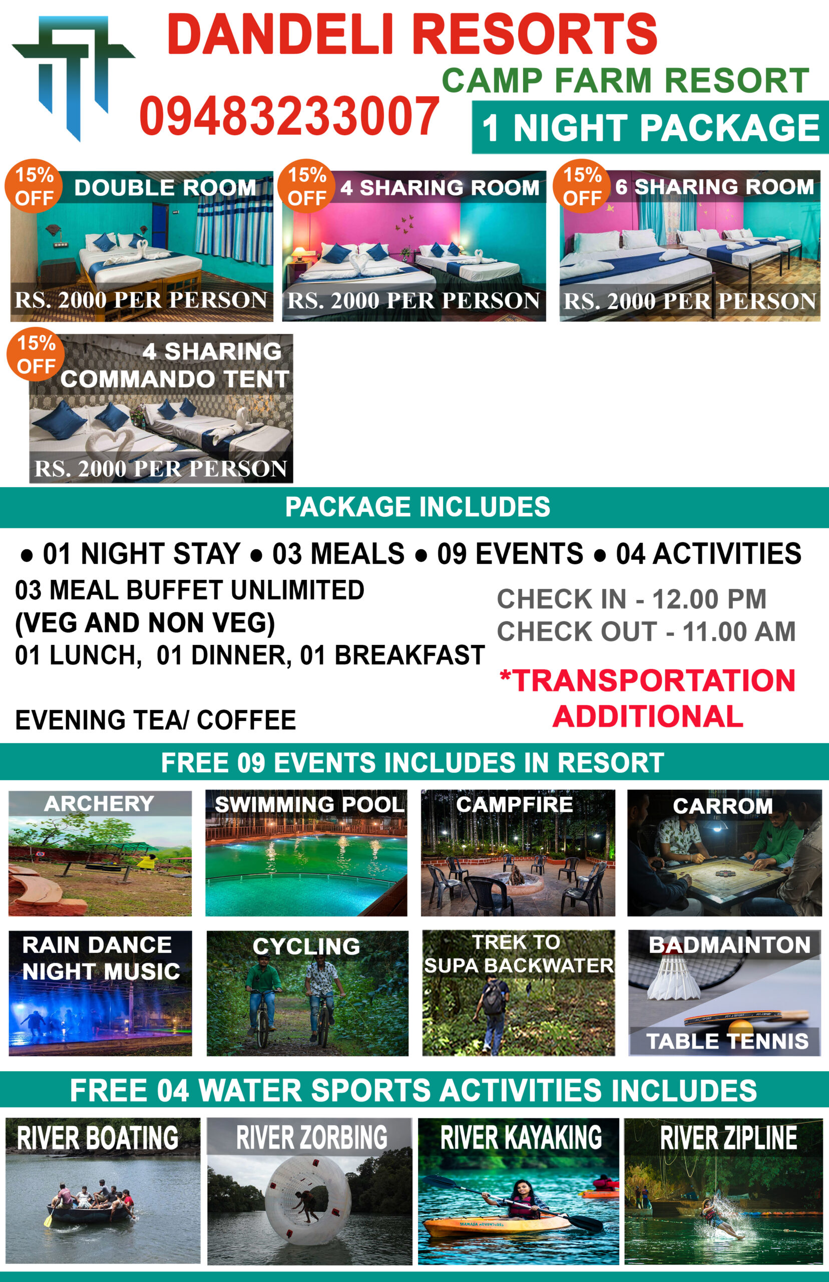 FLY CATHER PACKAGE dandeli adventure packages